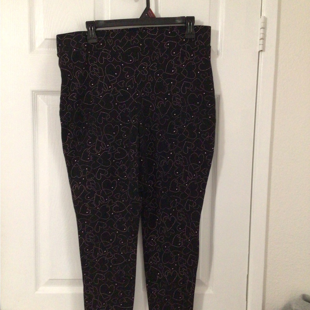 Torrid Black Heart Patterned Skinny Pants